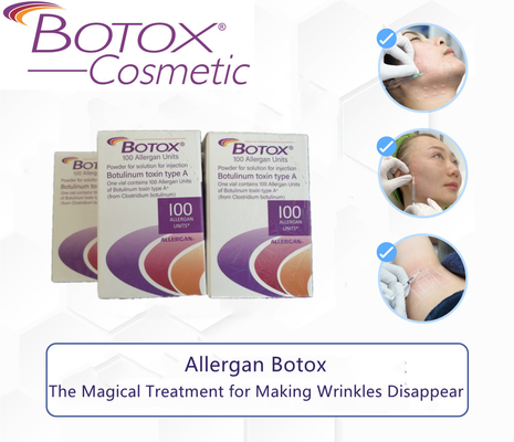 โบท็อกซ์ Allergan Botulinum ความบริสุทธิ์สูงสำหรับผงริ้วรอยหน้าผาก 100 ยูนิต Type A