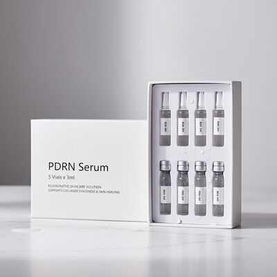 สีขาว PDRN เซรั่ม 3 Ml 5 กล่อง Vial โซลูชั่นบํารุงผิวผสมใหม่สนับสนุนการสังเคราะห์คอลลาเจนและการเยียวยาผิว