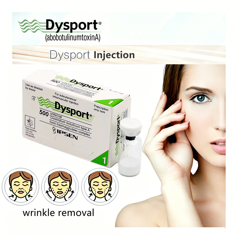 การฉีด Dysport เกรดการแพทย์ การรักษาเสริมสวยงามที่น่าเชื่อถือสําหรับการออกแบบใบหน้าและการกําจัดริ้วรอย Botulinum Toxin 500 หน่วย