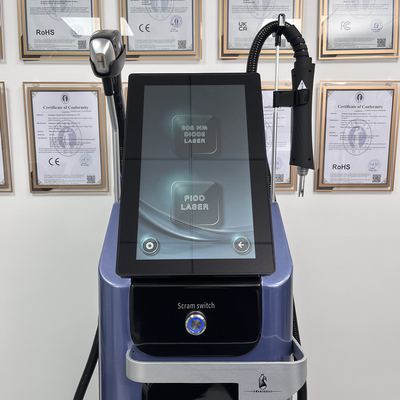 ไดโอเดสเลเซอร์กําจัดผม การเยียวยาผิวหนัง เครื่องสวย Pico Laser 2 ใน 1